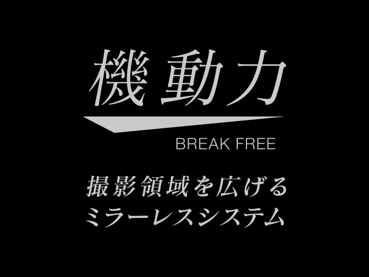 機動力 撮影領域を広げるミラーレスシステムロゴ