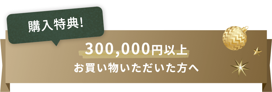 購入特典！ 300,000円以上 お買いものいただいた方へ