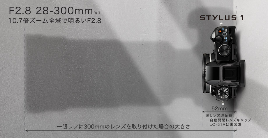 F2.8 28-300mm i.ZUIKO DIGITALレンズ｜コンパクトデジタルカメラ STYLUS 1｜オリンパス