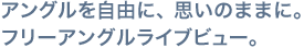 アングルを自由に、思いのままに。フリーアングルライブビュー。