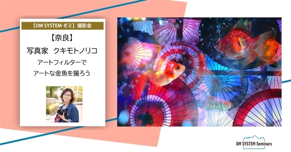 【奈良】2026年2月22日(日)開催 写真家 クキモトノリコ 「アートフィルターでアートな金魚を撮ろう」