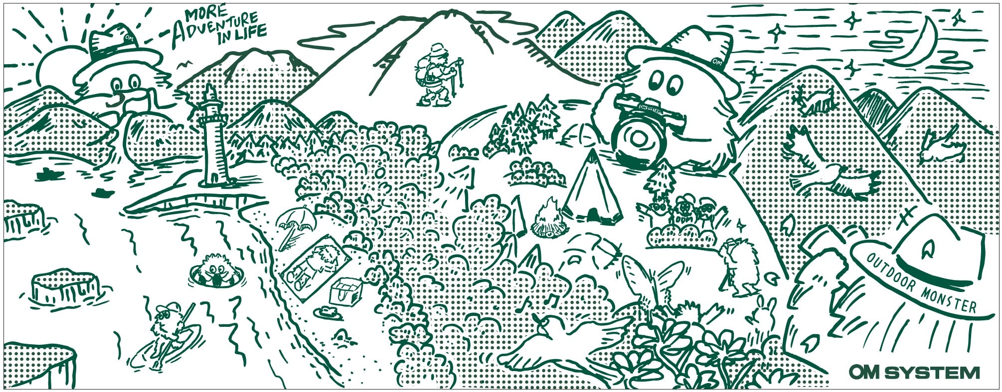 OM SYSTEM×OUTDOOR MONSTER 手ぬぐい OM SYSTEM×OUTDOOR MONSTER 手ぬぐい