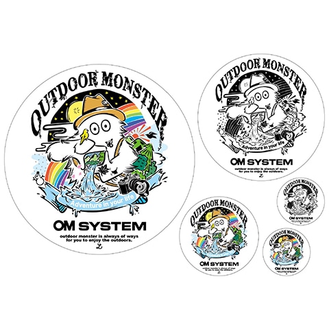 【マイル交換品】OM SYSTEM×OUTDOOR MONSTERオリジナルステッカー×5枚セット