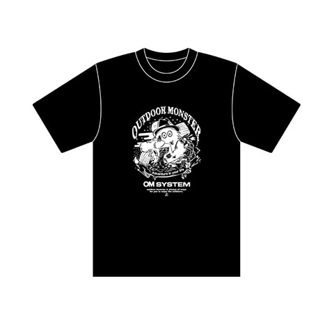 【マイル交換品】OM SYSTEM×OUTDOOR MONSTERオリジナルTシャツ ブラック M