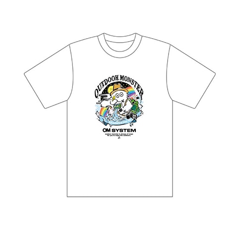 【マイル交換品】OM SYSTEM×OUTDOOR MONSTERオリジナルTシャツ ホワイト M