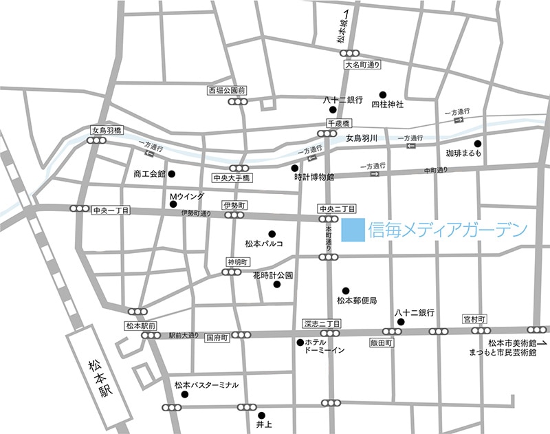 アクセス図・松本会場 信毎メディアガーデン