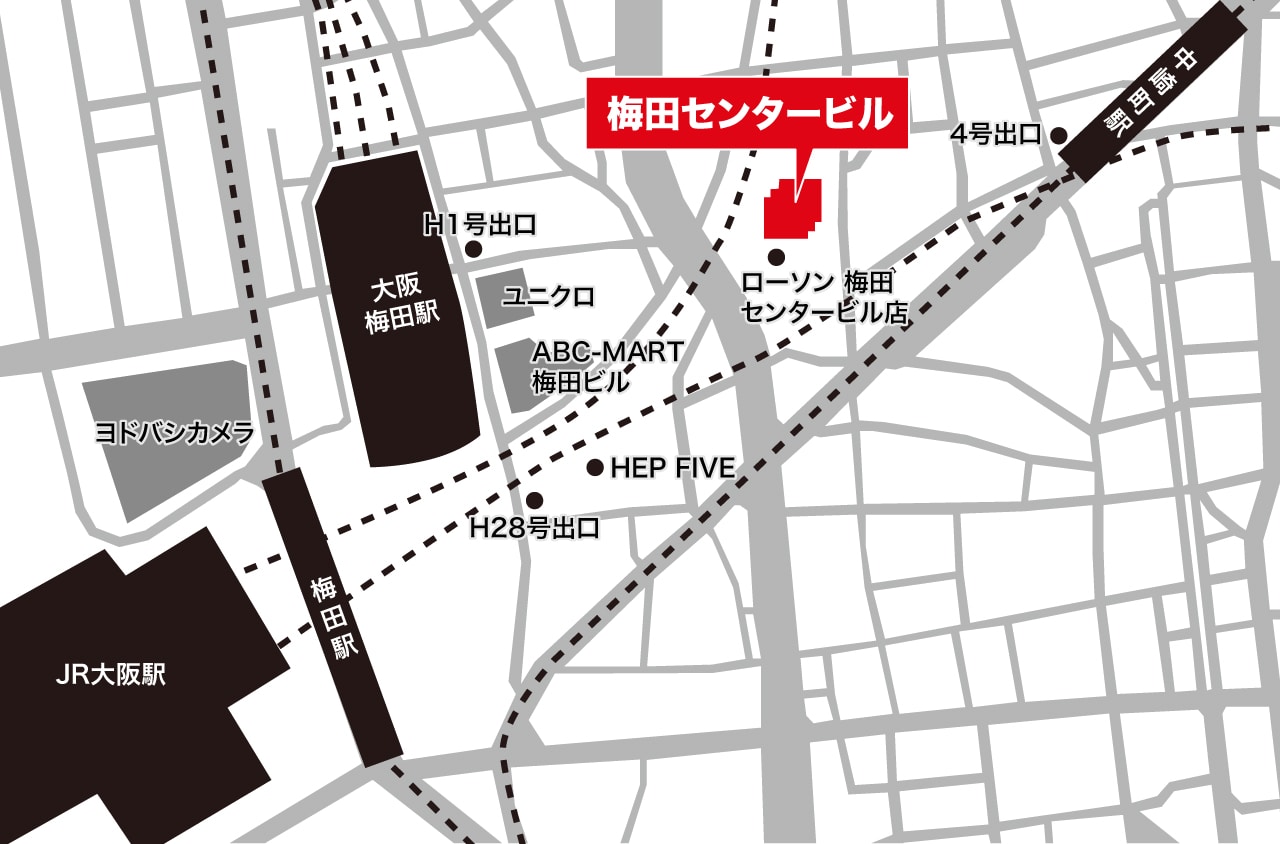 アクセス図・大阪会場 梅田センタービル